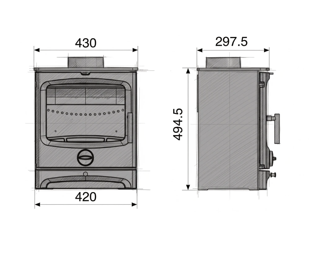 ecoflame 1 technical drawing