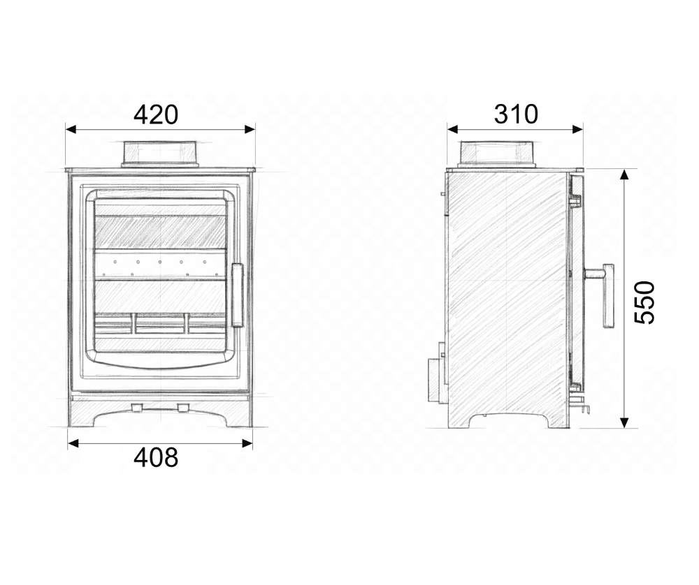 ecoflame 2 technical drawing