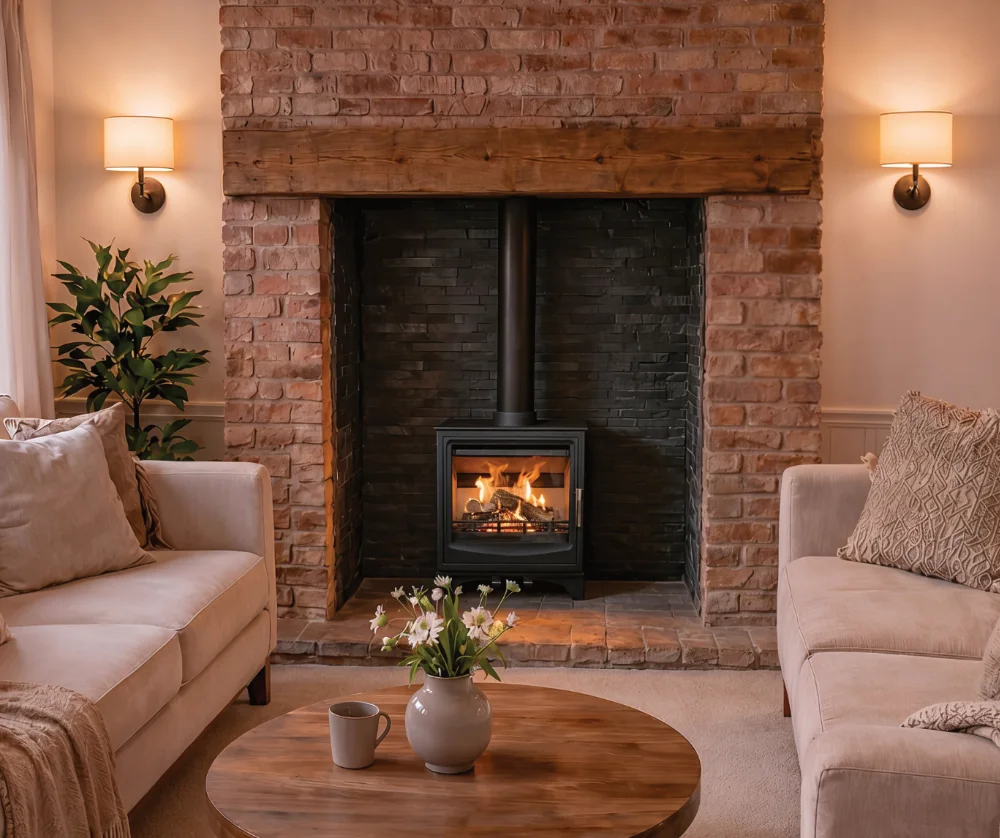 ecoflame 2 wide multi-fuel wood burning stove