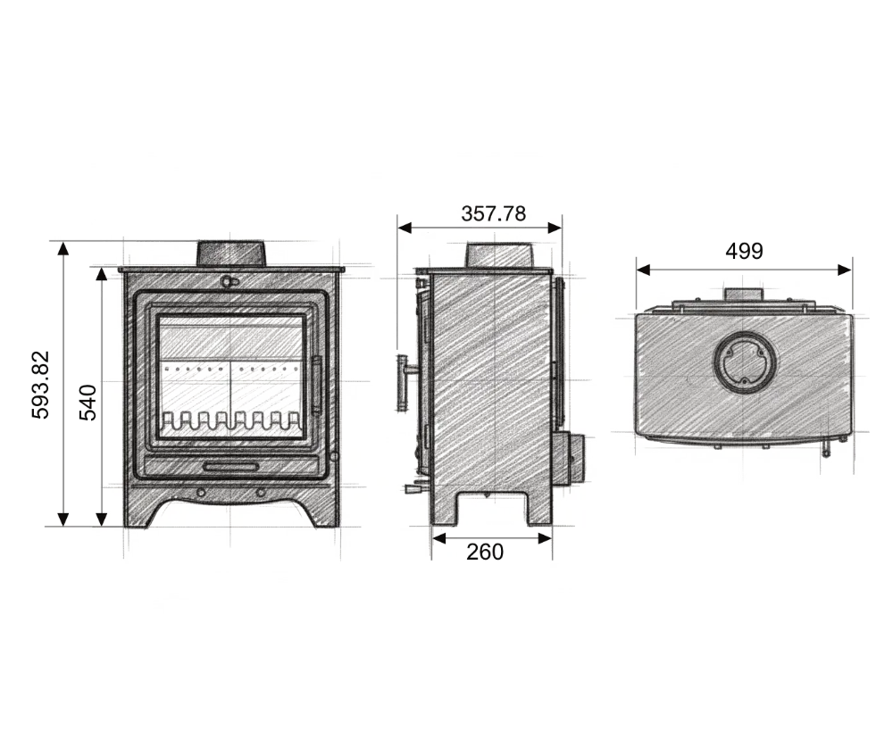 ecoflame lux 5 technical drawing
